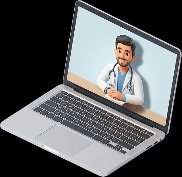 icon - doctor on a laptop